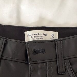 Abercrombie & Fitch Vegan Leather 90’s Straight Ultra High Rise Pants